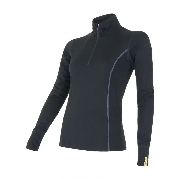 Dámské funkční tričko s dlouhým rukávem, stojáčkem a zipem SENSOR Merino Active černá L Odeslání Ihned