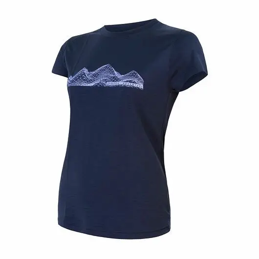 Sezónní Sleva Dámské triko kr. rukáv Sensor Merino Active PT Mountains deep blue S
