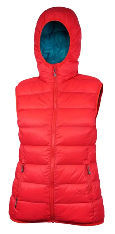 Horká Nabídka Dámská péřová vesta Warmpeace Yuba Lady Hibiscus/harbor blue