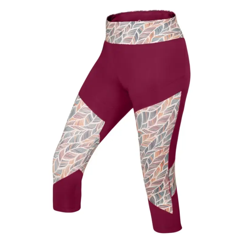 Dámské lezecké legíny Ocún Rhea 3/4 Leggings wine rhododendron L Poslední Šance