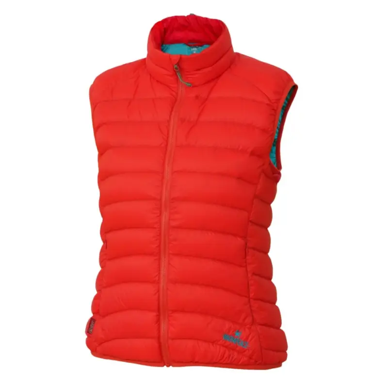 Časově Omezené Dámská péřová vesta Warmpeace Swan Lady red/fresh blue XL