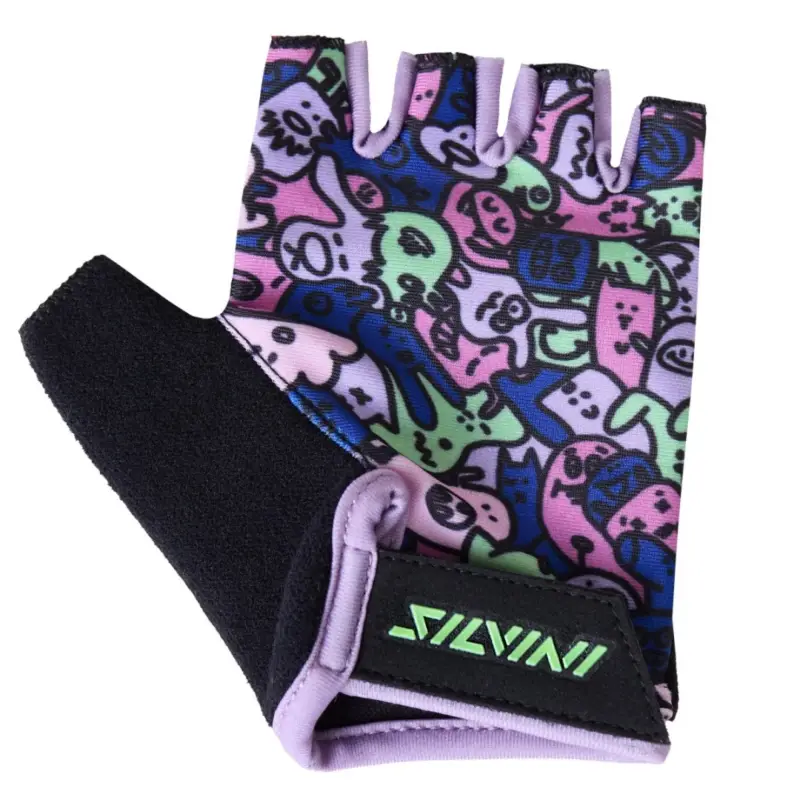 Hit Sezóny Dětské cyklistické rukavice Silvini CA2425 Locri blush-green 11-12