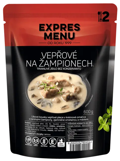 Vepřové na žampionech, 2 porce Víkendová Akce