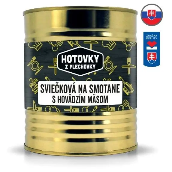 Dokud Zásoby Vydrží Hotovky z plechovky Svíčková na smetaně s hovězím masem 800g