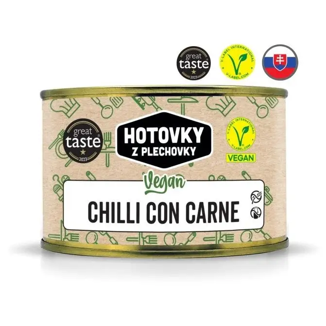 Hotovky z plechovky VEGAN Chili con carne 400g Originální