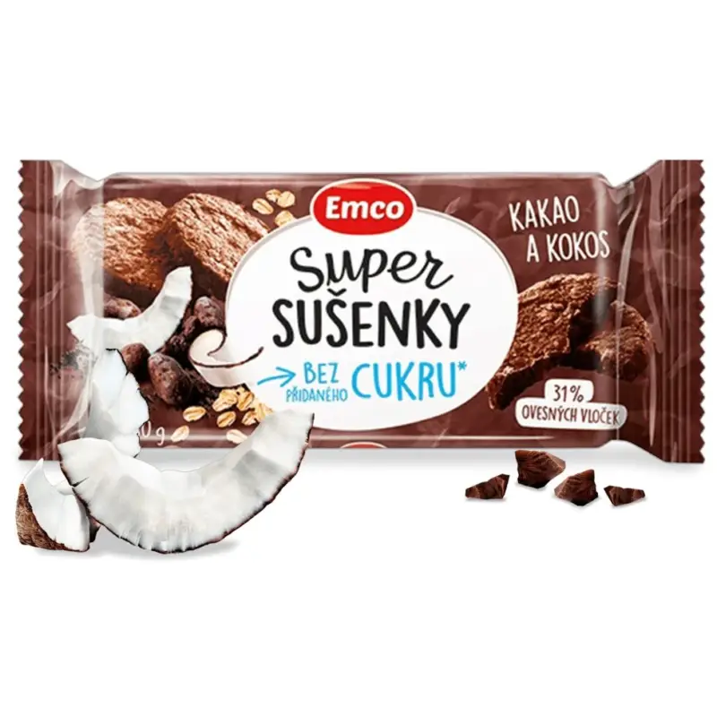 Emco Super sušenky - Kakao a kokos 60g Nakupujte Hned