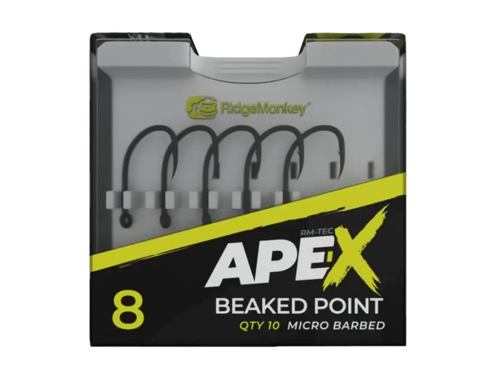 RidgeMonkey: Háček Ape-X Beaked Point Barbed Velikost 8 10ks Zlevněný