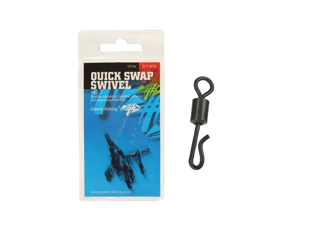 Giants fishing Rychlovýměnný obratlík Quick Swap Swivel, UK.7 (vel.12 EU )/10ks Tovární Cena