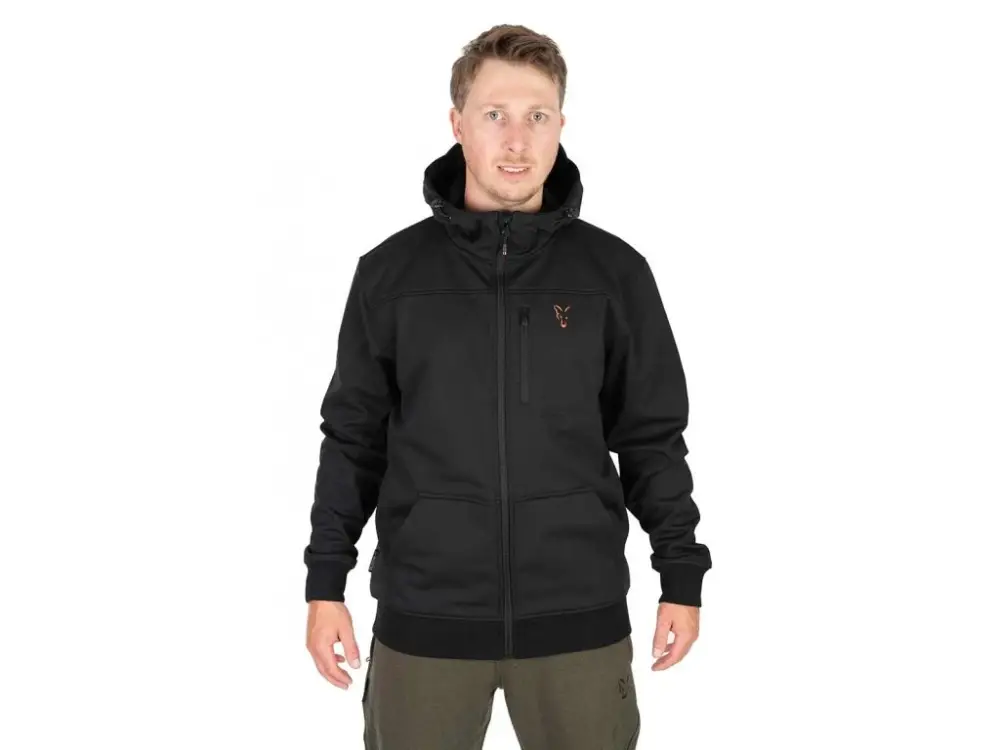 Fox Collection Soft Shell Jacket Black & Orange - bunda Tovární Cena