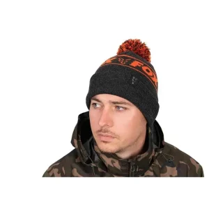 Čepice - Fox Collection Bobble - Black & Orange Nejlepší Volba