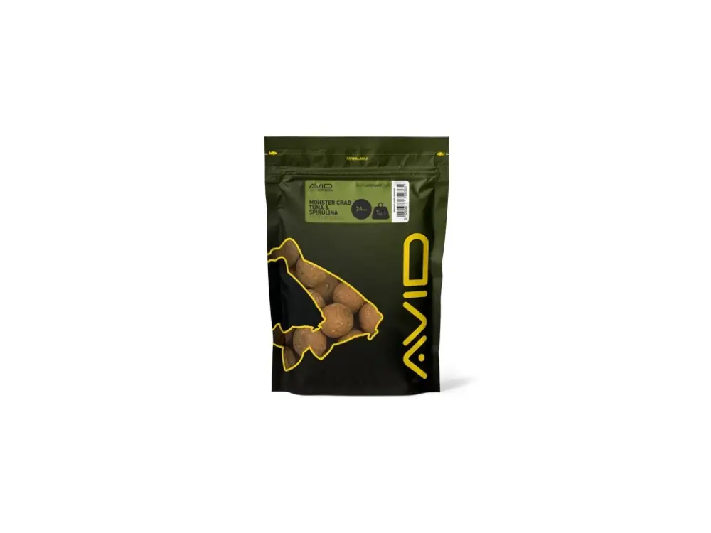AVID CARP Avid Carp Nutrition - Boilies Monster Crab-Tuna & Spirulina 1kg Nová Kolekce