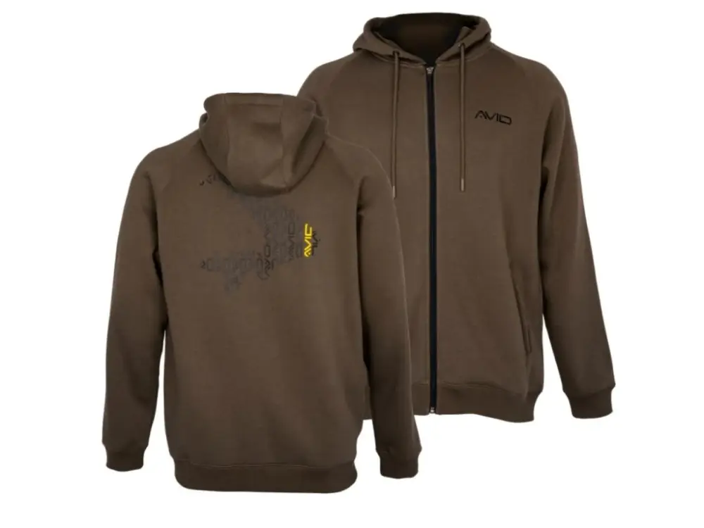 Rychlé Dodání AVID CARP Compound Zip Hoodie Brown