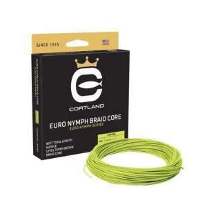 Sleva Cortland muškařská šnůra Euro Nymph Braid Core .022 Fresh Level Sage Green/Chartreuse 90ft