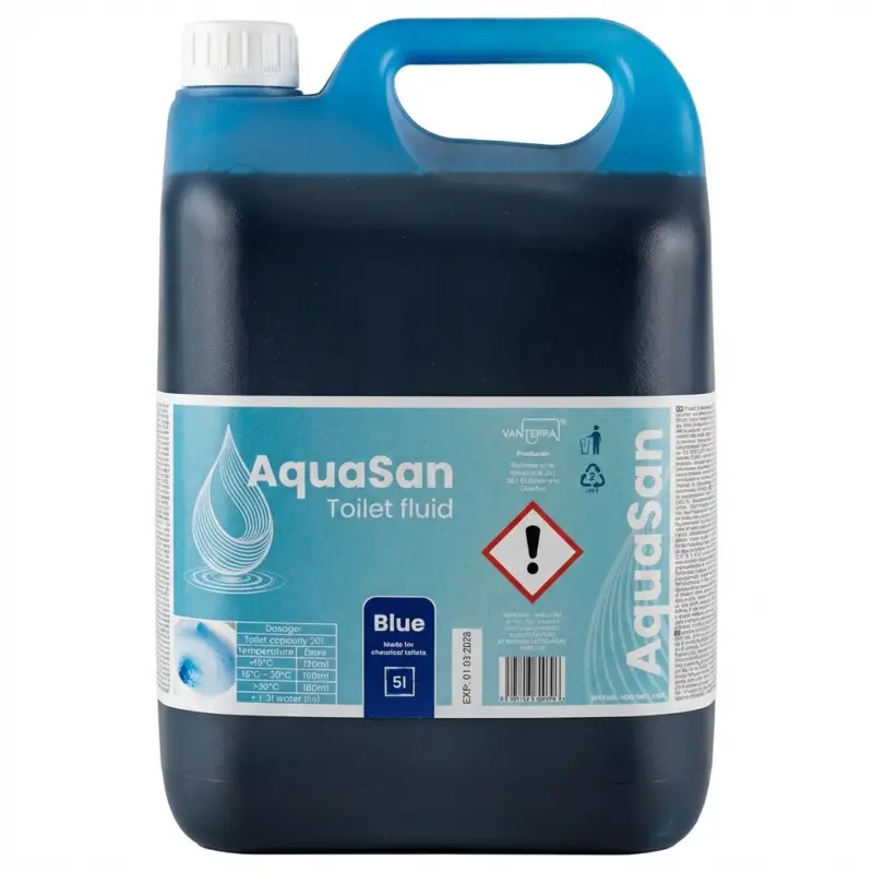 Novinka WC chemie Vanterra AquaSan Blue 5 l